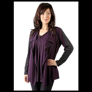 NWT Rhonda Shear Wrap with Faux Suede trim